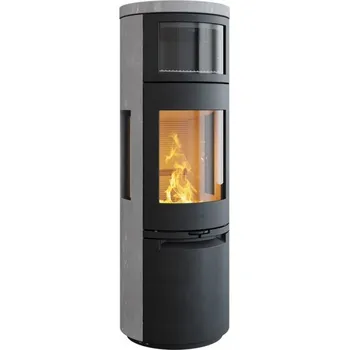 Krbová kamna Heta Scan-Line 900B boční prosklení - obklad mastek / vápenec / pískovec BlackWood