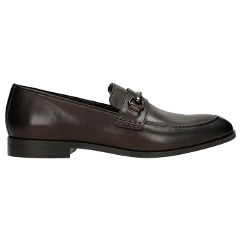 Pánské polobotky Tmavě Hnědé Pánské Mokasíny S Kovovým Detailem Wojas 1022452 41