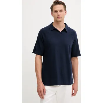 Plátěné polo tričko United Colors of Benetton 3UTFU302A námořnická modř 59X, vel. M