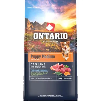 Krmivo pro psa Krmivo Ontario Puppy Medium Lamb & Brown Rice