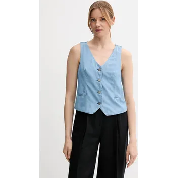 Dámská vesta Bavlněná vesta United Colors of Benetton 2DHJDJ010 modrá 55X, vel. XL