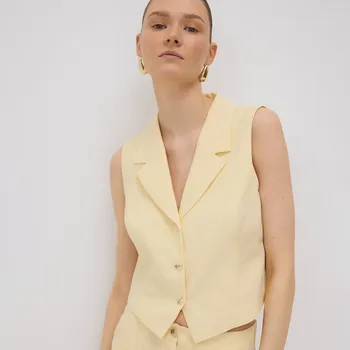 Reserved - Vesta s příměsí lnu - světle žlutá - 241FT-10X - 241FT-10X-XXL