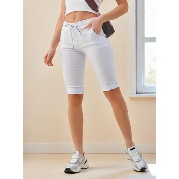 Dámské kraťasy Pružné bermudy BEATA bílé Velikost: UNI: XS - M