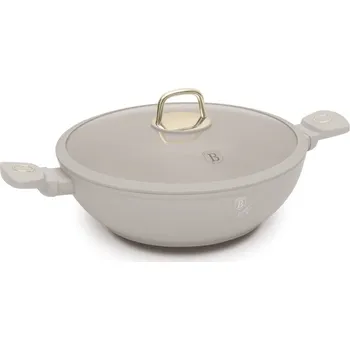 Nádobí BERLINGERHAUS Pánev WOK s titanovým povrchem a poklicí 30 cm Sahara Collection BH-8065