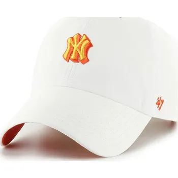 Kšiltovka Bavlněná baseballová čepice 47 brand MLB New York Yankees bílá barva, s aplikací, B-CHPCU17GWS-WH B.CHPCU17GWS.WH 00X, vel. ONE SIZE
