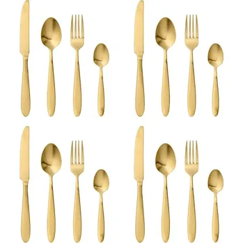 Příbor Sada příborů pro 4 osoby Bloomingville Frea 16-pack žlutá barva 82061771 18X