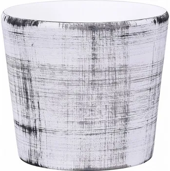 Obal na květináč Obal Rabas Grid 13 keramický bílo-černý