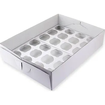 Krabice na pečivo PME PME Krabička na muffin / CupCakes - bílá - 24 / vysoká 14cm