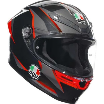 Helma na motorku AGV K6S ECE 2206 SLASHCUT BLACK/GREY/RED vel. M