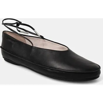 Dámské baleríny Kožené baleríny Calvin Klein BALLERINA MARY JANE STRAP LTH černá barva, HW0HW02656 99X, EUR 41