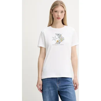 Dámské tričko Bavlněné tričko Converse dámské, bílá barva, 10027752-A02 10027752.A02 00X, vel. XS