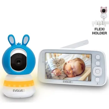 EVOLVEO Baby Monitor N5, Set videochůvičky s 360° dohledem, obousměrnou komunikací a ukolébavkami, modrá CAM-5-B
