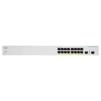 Switch Cisco CBS220-16P-2G (16xGbE,2xSFP,16xPoE+,130W,fanless) - REFRESH