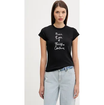Tričko Juicy Couture PEACE LOVE AND JUICY HILTON T-SHIRT JCNCT225458 černá 99X, vel. XS