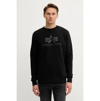 Pánská mikina Mikina Alpha Industries pánská, černá barva, s potiskem, 146311.515 99X, vel. M