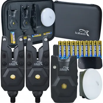 Outdoor vaření Hokkaido Rybářská sada signalizátorů záběru s centrálou 2+1 + lampička + pouzdro