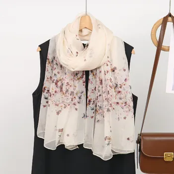 Šátek Hedvábný šifon Květinová zahrada 110x180 cm v dárkovém balení, HEDVÁBNÝ SVĚT