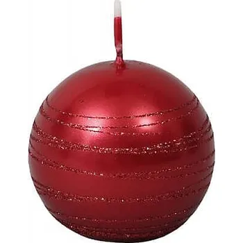 Vánoční dekorace Svíčka vánoční Andromeda koule 6cm červená
