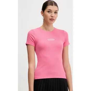 Dámské tričko Tričko Guess Jeans dámské, růžová barva, W5YP37 KA0H1 W5YP37.KA0H1 30X, vel. L