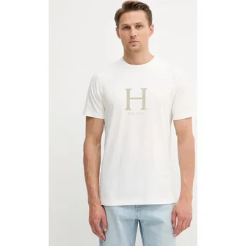 Bavlněné tričko Hackett London HM5000002 béžová 01X, vel. M