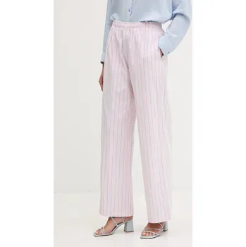 Dámské kalhoty Bavlněné kalhoty Abercrombie & Fitch dámské, růžová barva, high waist, KI156-5288 KI156.5288.616 30X, vel. XS