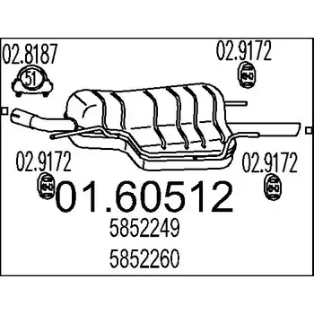Tlumič výfuku MTS Zadní tlumič výfuku MTS 01.60512