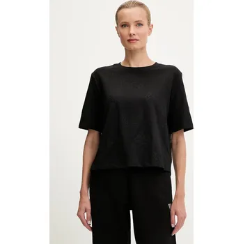 Dámské tričko Bavlněné tričko Guess PEONY dámské, černá barva, V5YI10 I3Z14 V5YI10.I3Z14 99X, vel. XS