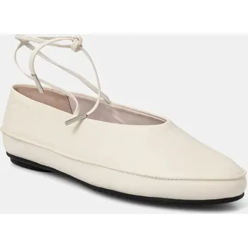 Dámské baleríny Kožené baleríny Calvin Klein BALLERINA MARY JANE STRAP LTH HW0HW02656 béžová 01X, EUR 39