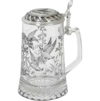 Sklenice Artina Korbel s víčkem, 500 ml, motiv s kachnou, sklo a cín
