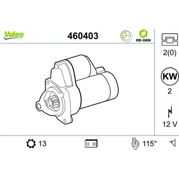 Startér VALEO Startér VALEO RE-GEN REMANUFACTURED VA 460403 + DOPRAVA ZDARMA!