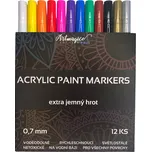 Artmagico Akrylové fixy Extra jemný hrot 0.7 mm - 12 barev