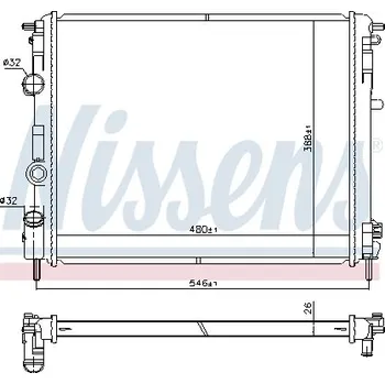 Chladič motoru Chladič, chlazení motoru NISSENS 607085