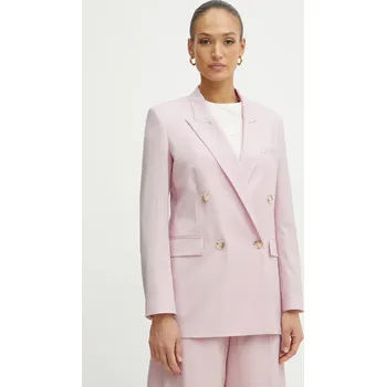 Dámské sako Vlněné sako BOSS růžová barva, hladká, 50537509 03X, vel. 40
