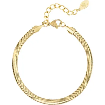 Náramek RYBÍ KOST plochý náramek z chirurgické oceli pozlacený