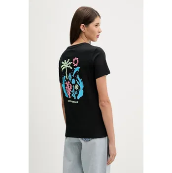 Bavlněné tričko Converse 10027759.A02 černá 99X, vel. S