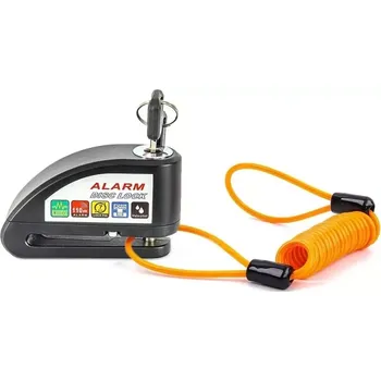 Motozámek Kotoučový zámek na motorku s alarmem 110db TXR, černý