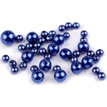 Korálek Plastové voskové korálky / perly Glance mix velikostí Varianta: F50/59 modrá berlínská, Balení: 1 sáček