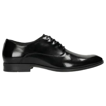 Pánské polobotky Elegantné Čierne Kožené Poltopánky Wojas 1018551 41