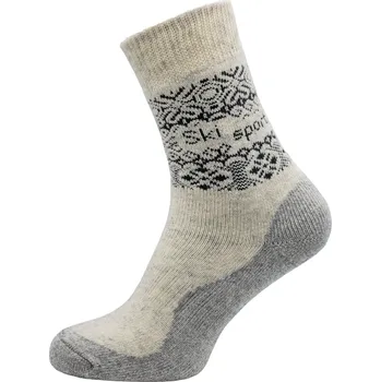 Pánské ponožky ROTEX Vysočina s.r.o. A86 - bavlněné froté ponožky norský vzor Barva: béžová, Velikost: 38-39