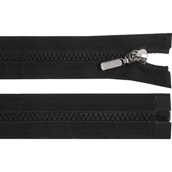 Zip Kostěný zip No 5 délka 90 cm s ozdobným jezdcem - černá