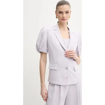 Dámské sako Sako s příměsí lnu Twinset fialová barva, 251TT2280 04X, vel. 36