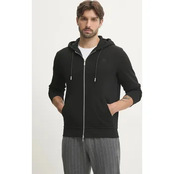 Pánská mikina Mikina Karl Lagerfeld pánská, černá barva, s kapucí, hladká, 500900.705751 99X, vel. M