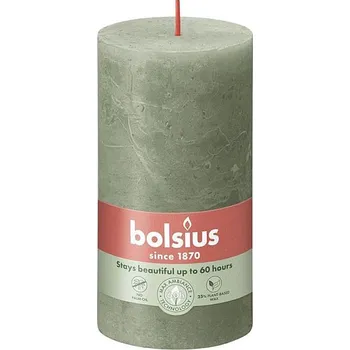 Svíčka Bolsius Rustic Shine Válec 68x130mm Fresh Olive zelená svíčka na 60 hodin hoření