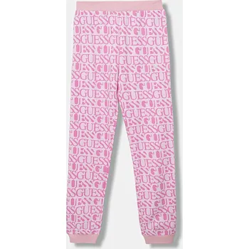 Chlapecké kalhoty Dětské bavlněné tepláky Guess J5YQ13.KAD74.9BYA růžová 30X, vel. 122-125