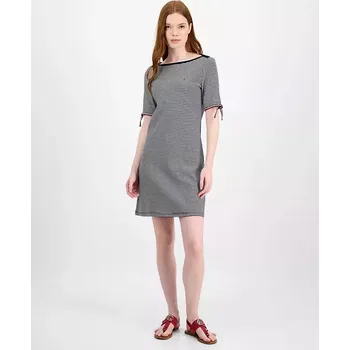 Dámské šaty Tommy Hilfiger dámské šaty Striped Cotton XS