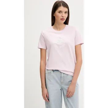 Dámské tričko Bavlněné tričko Converse dámské, růžová barva, 10027751-A03 10027751.A03 30X, vel. M