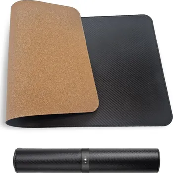 Podložka pod myš Podložka pod myš a klávesnici MOSH eco kůže, černá/korková, 80 x 40 cm 80 x 40 cm