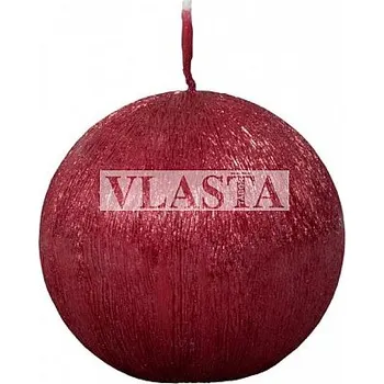 Svíčka Svíčka Pegas koule 8cm červená škrábaná