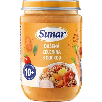 Sunar Příkrm Dušená zelenina s čočkou 10m+ 190 g