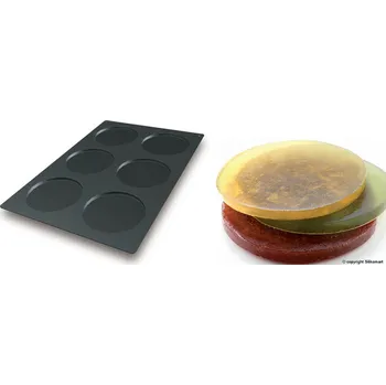 Nádoba na pečení Forma na dezerty - silikon černá 60x40cm - kulatý vklad ø160mm - Silikomart